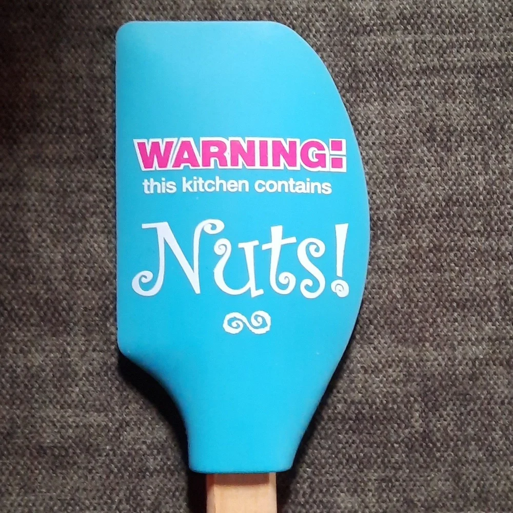 Warning This Kitchen Contains Nuts Funny Spatula Heat Resistant Dish Washer Safe